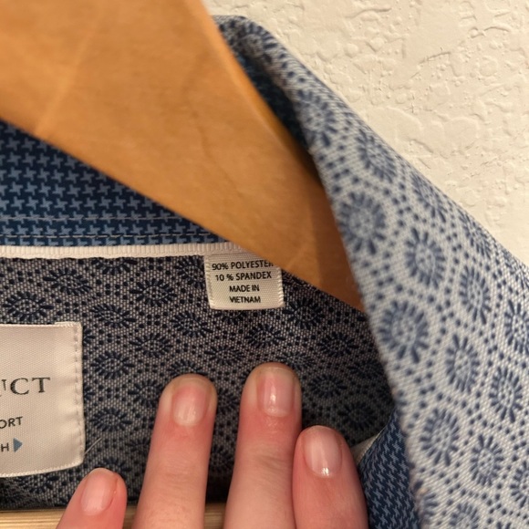 Elegant Blue Patterned Men's Shirt - Picture 4 of 6